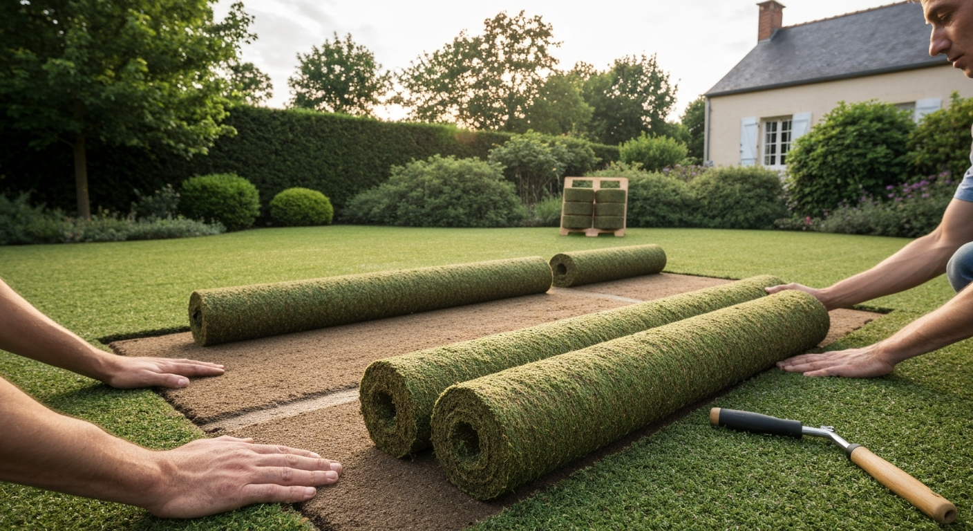 Gazon naturel en plaque ou rouleau : guide pratique France