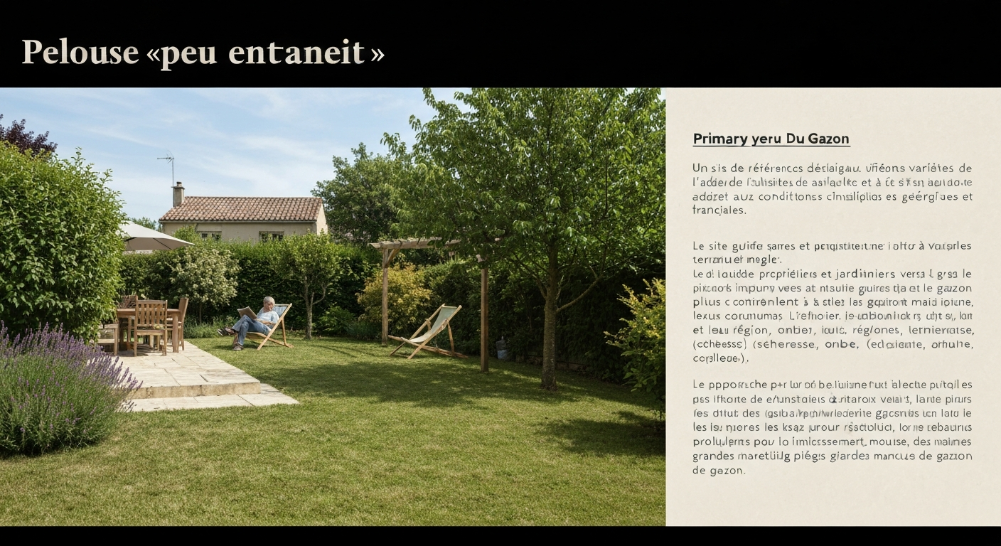 Gazon peu entretien : guide pratique pour pelouse durable en France